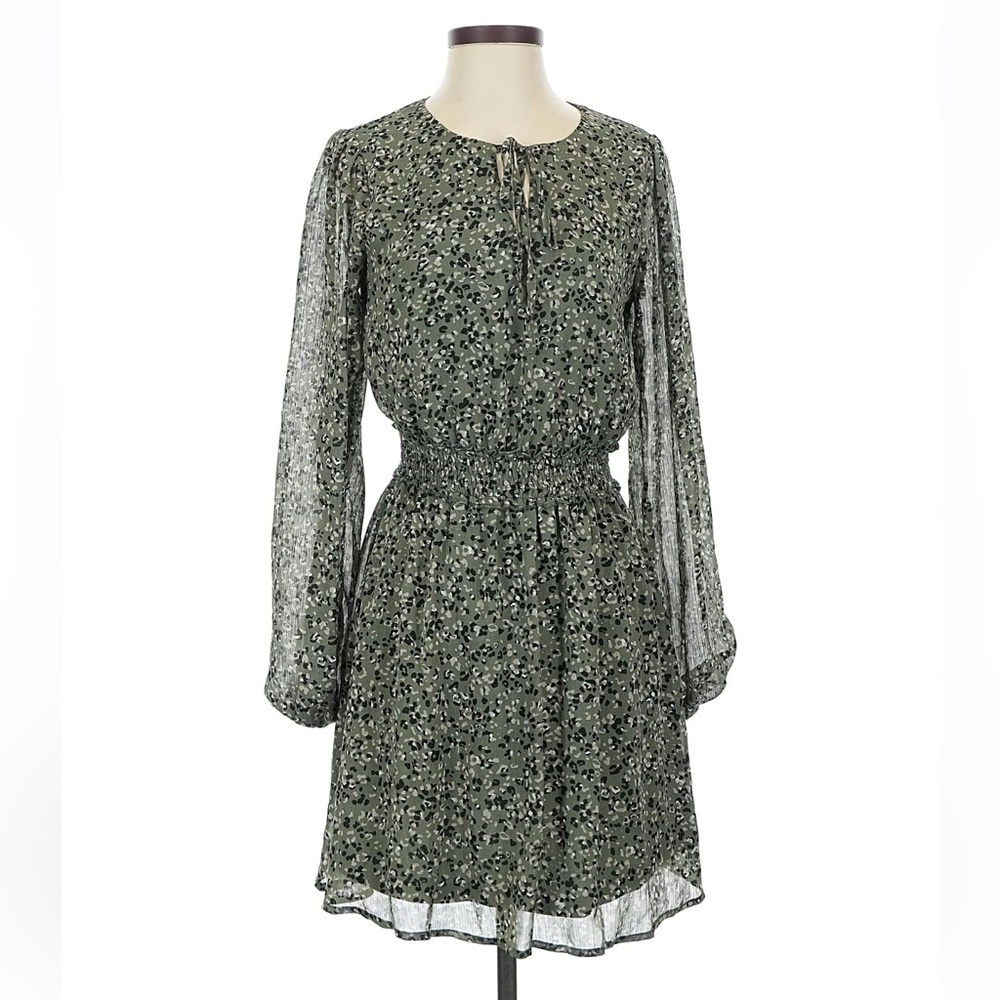 NEW WITH TAGS! Sadie & Sage Green Animal Print Boho Above the Knee Dress, Size S